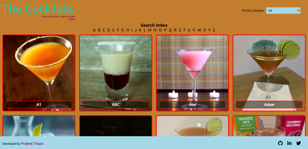 the cocktails screenshot